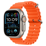 Apple Watch Ultra 2 - 49 mm - titanio - smartwatch con Ocean band - fluoroelastomero - arancione - dimensione del polso: 130-200 mm - 64 GB - Wi-Fi, LTE, UWB, Bluetooth - 4G - 61.4 g